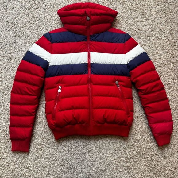 Perfect Moment Queenie Down Ski Jacket Red Navy Blue White Small - Picture 3 of 9